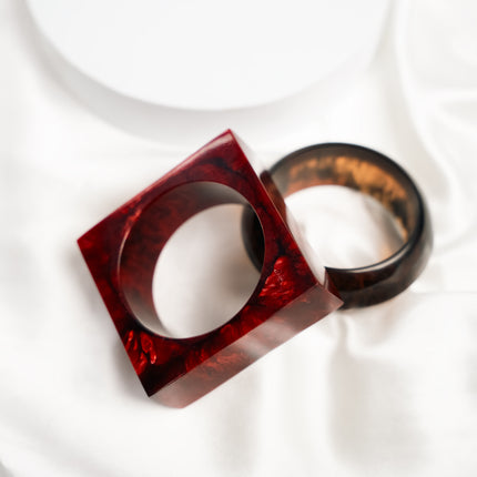 Royal Ember Resin Bangle Duo