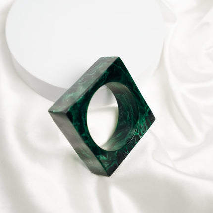 Emerald Sculpt Square Bangle