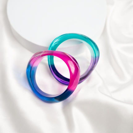 Chromatic Swirl Resin Bangles