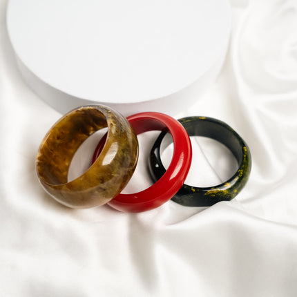 Trio Bold Resin Bangle Set