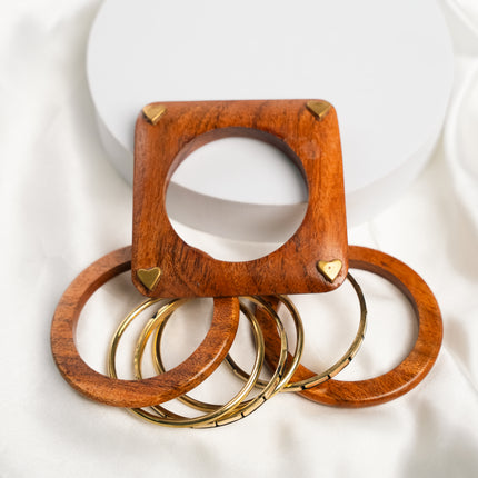 Desert Glow Wooden Bangles