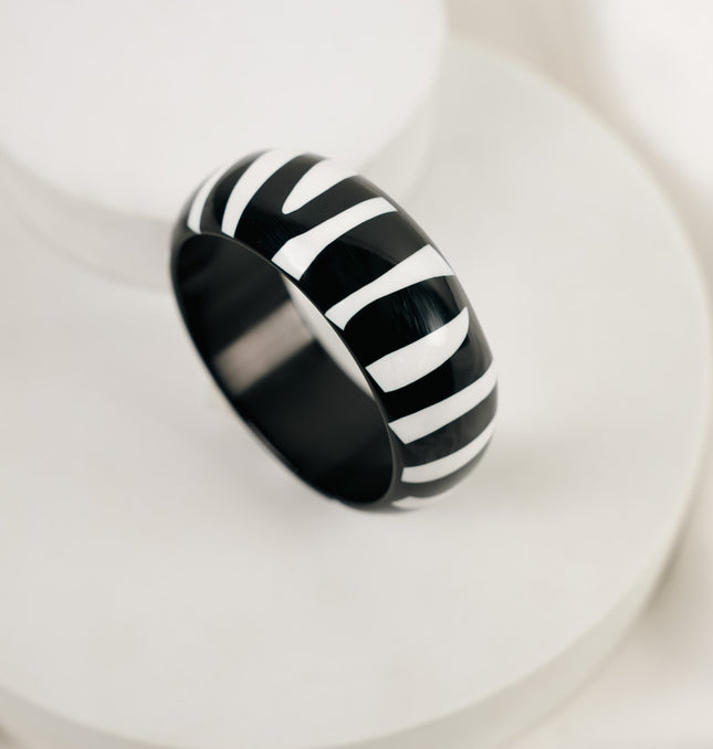 Zebra Noir Bangle