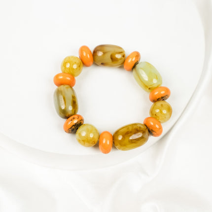 Citrus Bloom Resin Beaded Bracelet