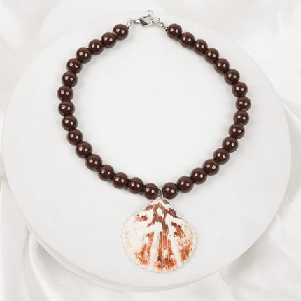 Seaside Mocha Shell Pendant Necklace