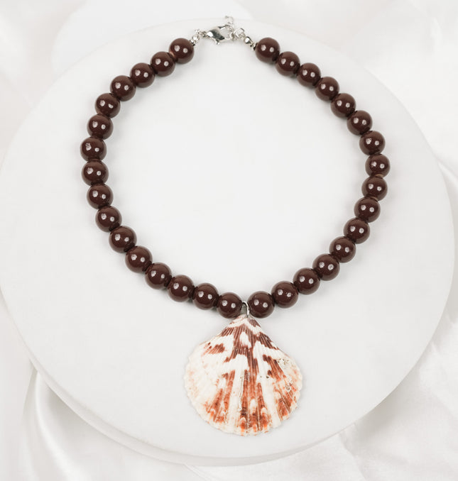 Seaside Mocha Shell Pendant Necklace