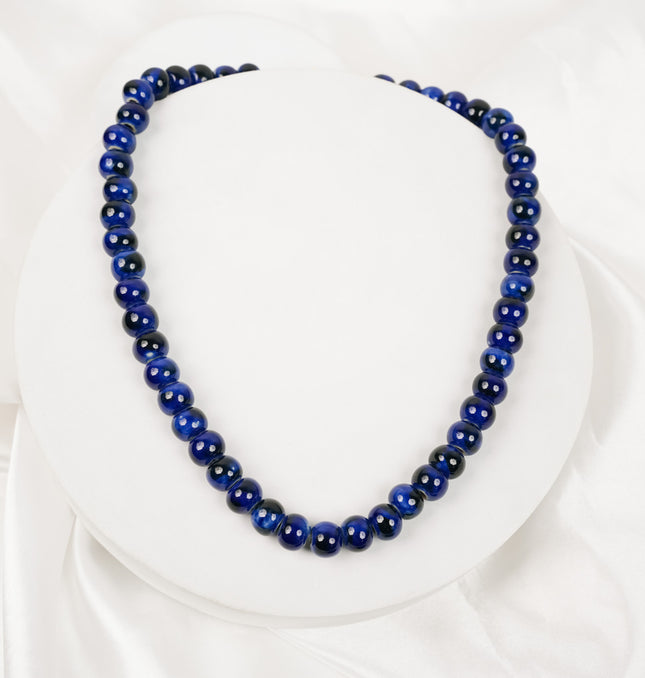 Sapphire Tide Beaded Necklace