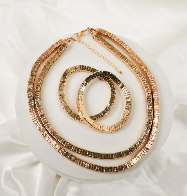 Golden Luxe Layered Necklace & Bracelet Set