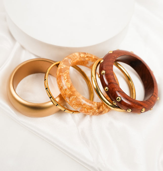 Golden Ember Luxe Bangle Stack HASHTACK Bangle HASHTACK