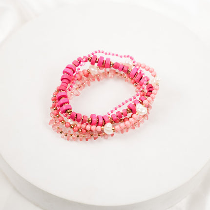 Blush Pink Stackable Bracelet Set