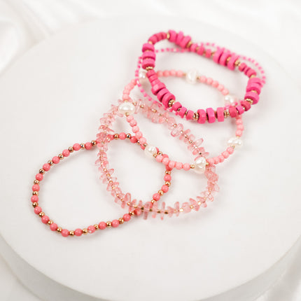 Blush Pink Stackable Bracelet Set