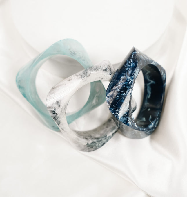 Ocean Mist Sculpted Resin Bangles HASHTACK Bangle HASHTACK