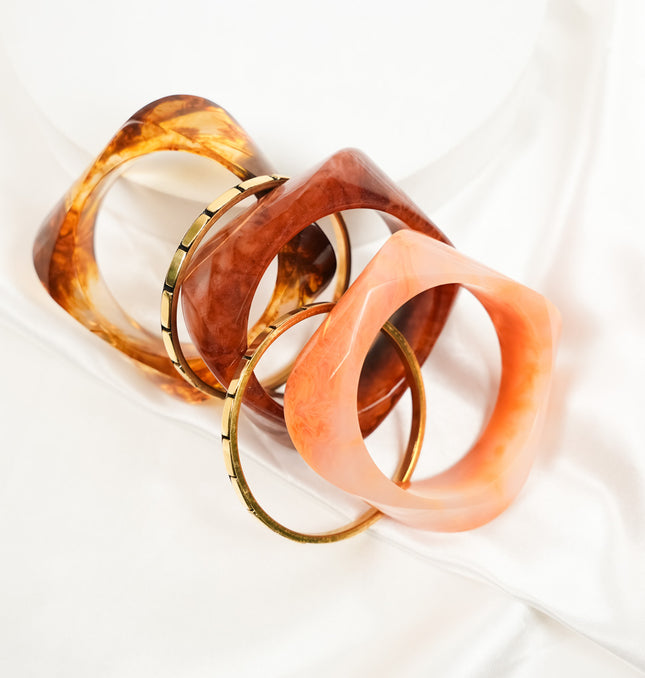 Sunset Resin Bangle Stack HASHTACK Bangle HASHTACK