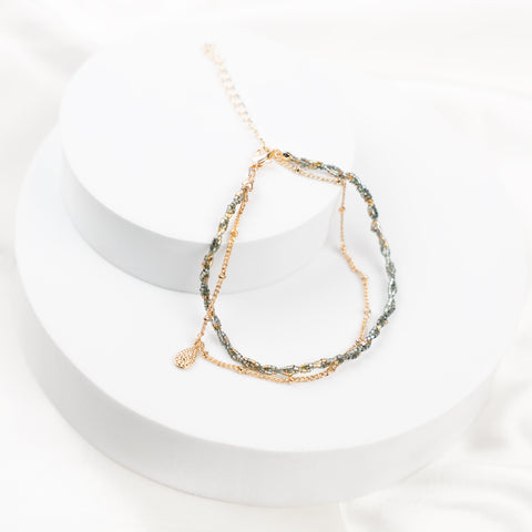 Twin Waves Anklet from Hashtack