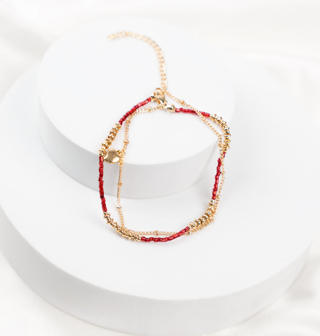 Ruby Wave Anklet