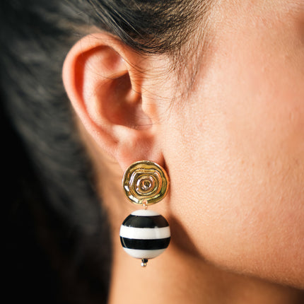 Monochrome Muse Statement Drop Earrings