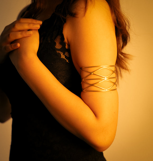 Golden Wave Brass Adjustable Cuff