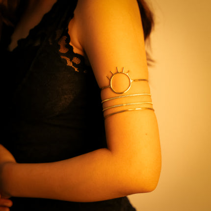 Golden Sunray Open Brass Adjustable Cuff
