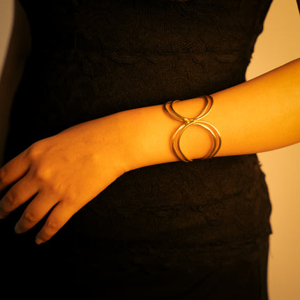 Infinity Touch Brass Adjustable Cuff