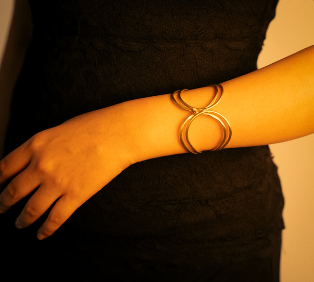 Infinity Touch Brass Adjustable Cuff