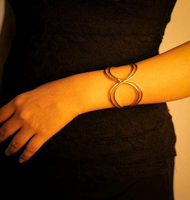 Infinity Touch Brass Adjustable Cuff