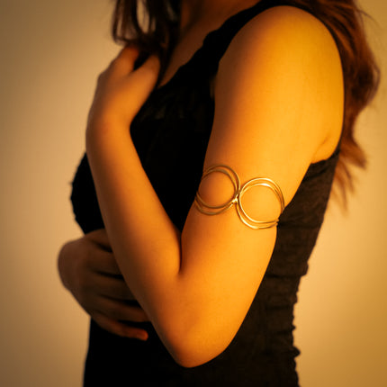 Infinity Touch Brass Adjustable Cuff