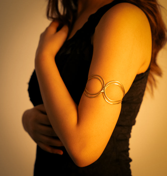 Infinity Touch Brass Adjustable Cuff