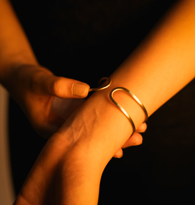 Minimalist Open Brass Cuff Bracelet