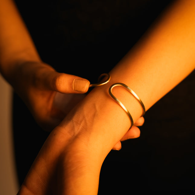 Minimalist Open Brass Cuff Bracelet