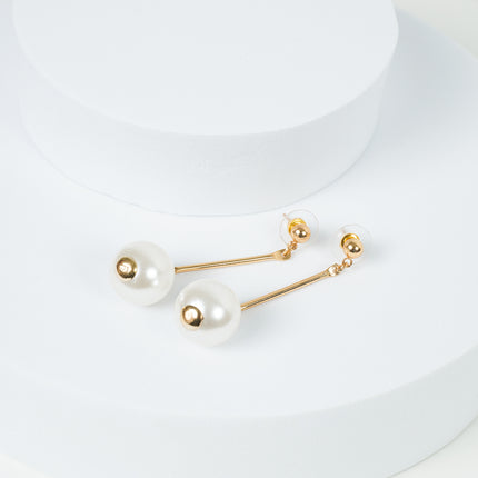 Sleek Pearl Drop Earrings