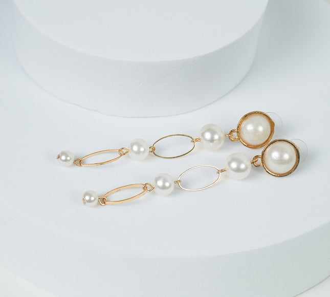 Ivory Charm Drop Pearl Earrings