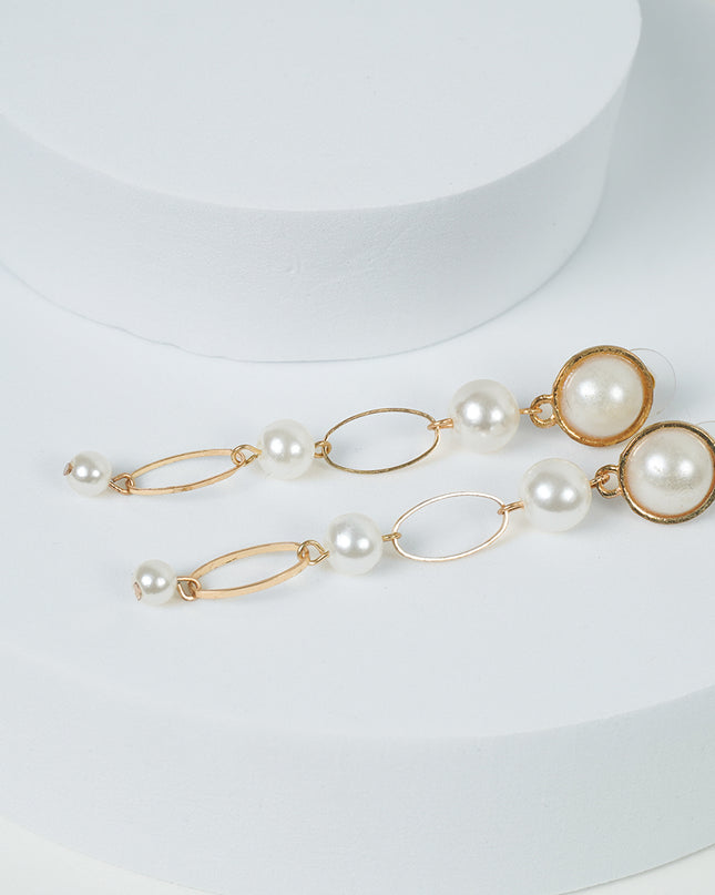 Ivory Charm Drop Pearl Earrings