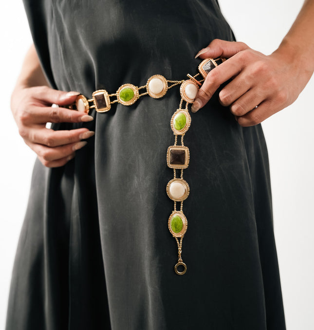 Verdant Heritage Gemstone Waist Chain