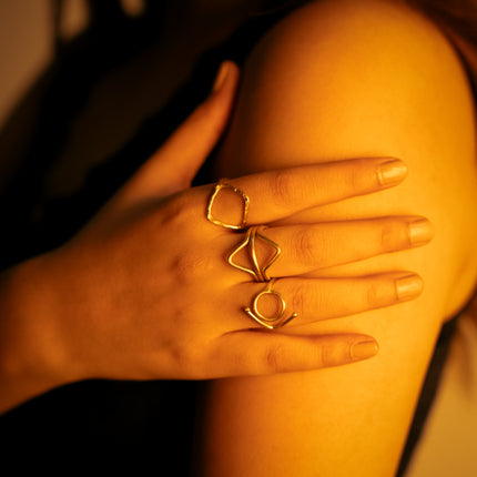 Trio Brass Ring Set of 3