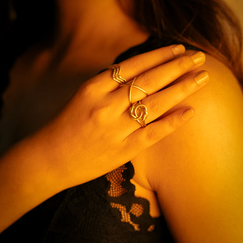 Harmony Trio Brass Rings, Set of 3 from Hashtack