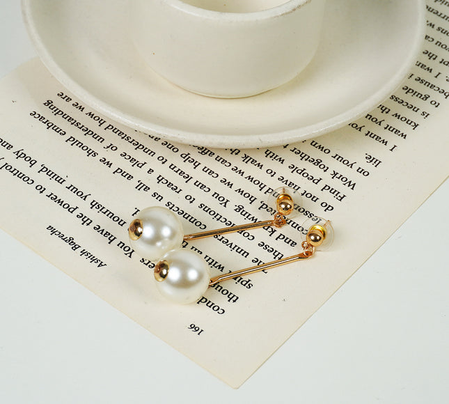 Sleek Pearl Drop Earrings