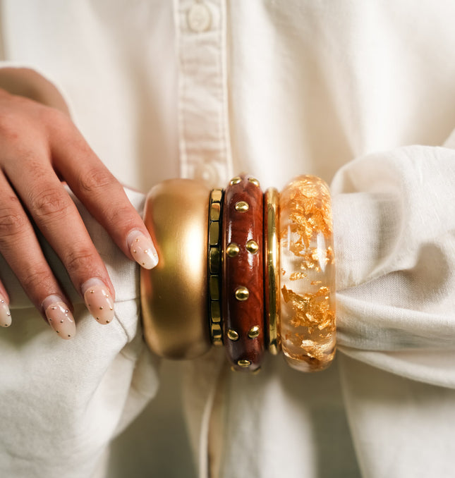Golden Ember Luxe Bangle Stack HASHTACK Bangle HASHTACK