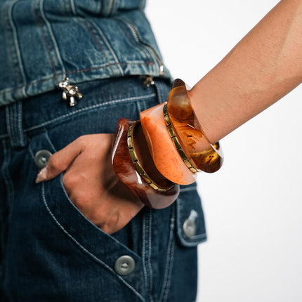 Sunset Resin Bangle Stack HASHTACK Bangle HASHTACK