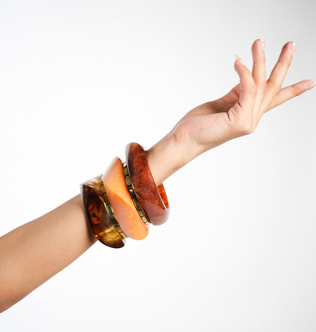 Sunset Resin Bangle Stack HASHTACK Bangle HASHTACK