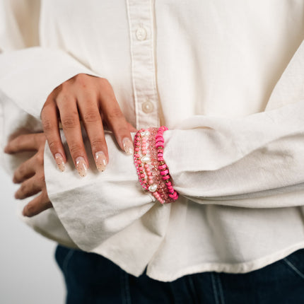 Blush Pink Stackable Bracelet Set