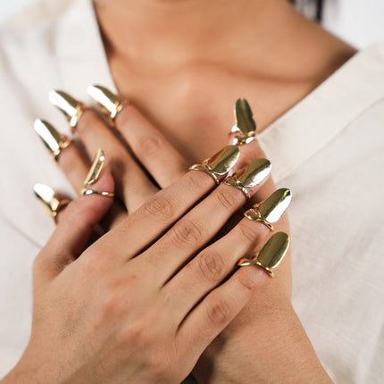 Gold Nail Armor Adjustable Ring- SET OF 5
