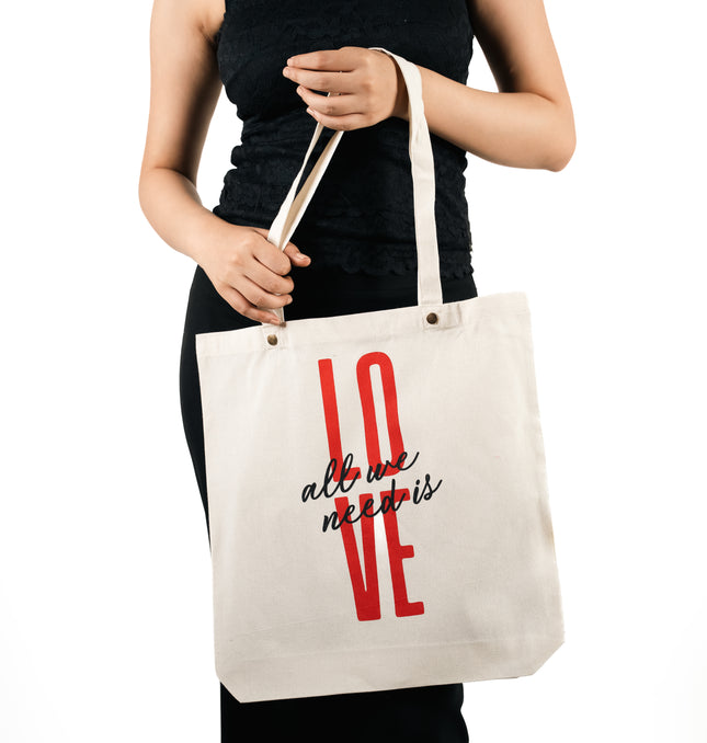 All We Need is Love Cotton CanvasTote Bag