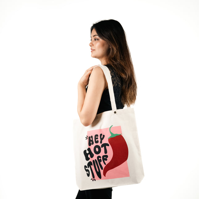 Cherry Print Canvas Tote Bag