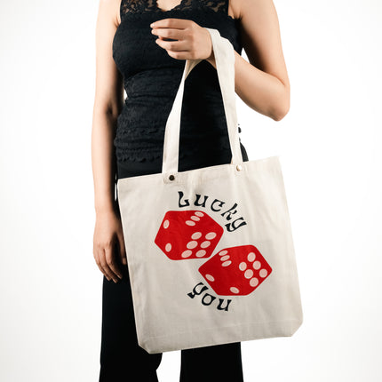 Lucky You Dice Canvas Tote Bag