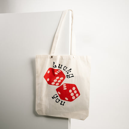 Lucky You Dice Canvas Tote Bag