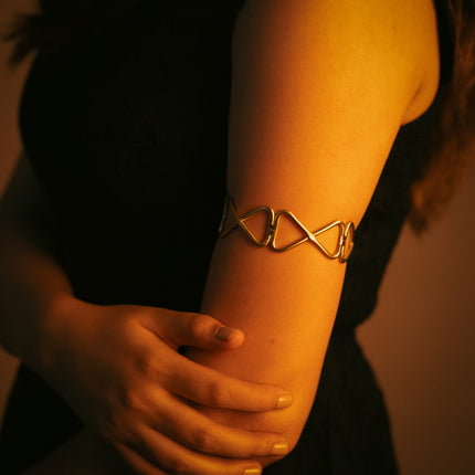 Geometric Adjustable Brass Cuff