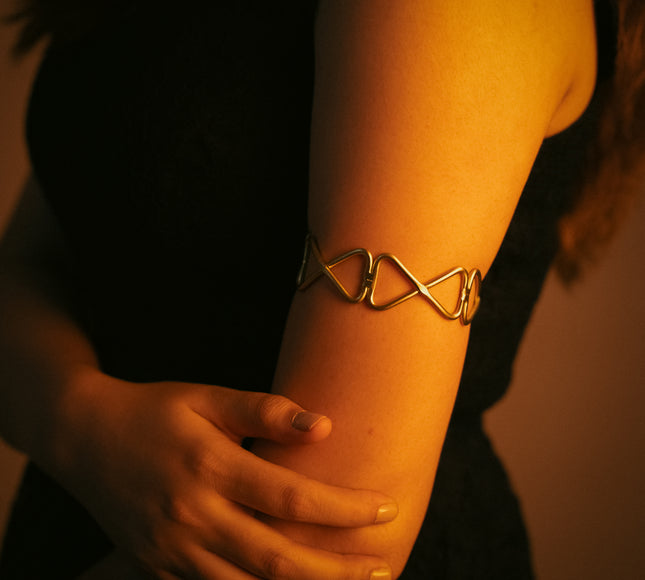 Geometric Adjustable Brass Cuff