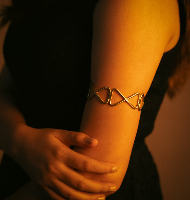 Geometric Adjustable Brass Cuff