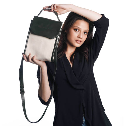 Classic Olive Canvas PU Shoulder Bag - HASHTACK