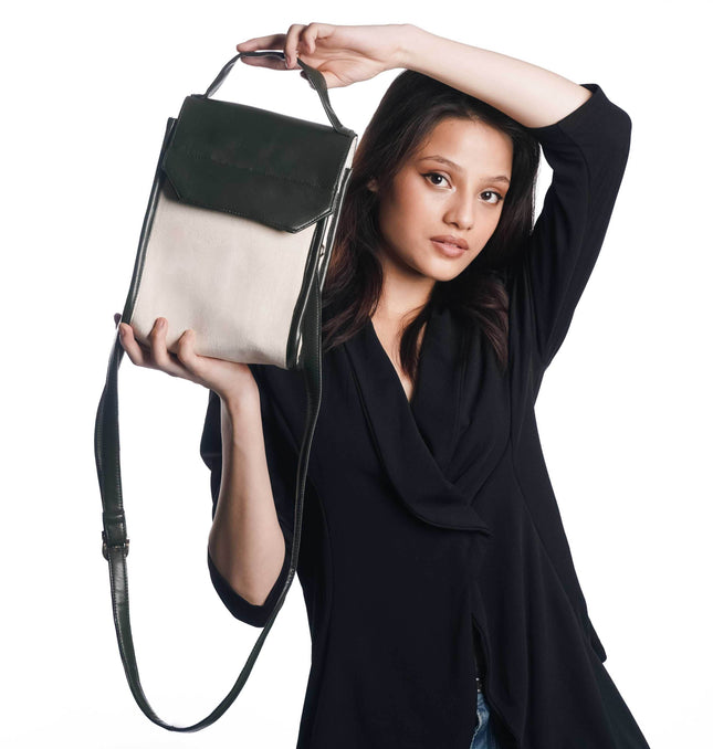 Classic Olive Canvas PU Shoulder Bag - HASHTACK