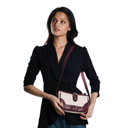 Minimalist Wine Canvas PU shoulder Bag - HASHTACK